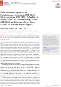 Cover page: Draft Genome Sequences of Pseudomonas moraviensis UCD-KL30, Vibrio ostreicida UCD-KL16, Colwellia sp. Strain UCD-KL20, Shewanella sp. Strain UCD-KL12, and Shewanella sp. Strain UCD-KL21, Isolated from Seagrass