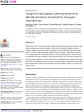 Cover page: Using the Culex pipiens sperm proteome to identify elements essential for mosquito reproduction.