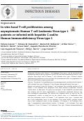 Cover page: In vitro basal T-cell proliferation among asymptomatic Human T cell Leukemia Virus type 1 patients co-infected with hepatitis C and/or Human Immunodeficiency Virus type 1