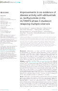 Cover page: Improvements in no evidence of disease activity with ublituximab vs. teriflunomide in the ULTIMATE phase 3 studies in relapsing multiple sclerosis.