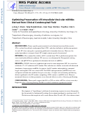 Cover page: Optimizing preservation of extracellular vesicular miRNAs derived from clinical cerebrospinal fluid