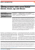 Cover page: Splicing accuracy varies across human introns, tissues, age and disease.