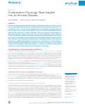 Cover page: Comparative Oncology: New Insights into an Ancient Disease