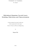 Cover page: Mid-infrared Quantum Cascade Lasers Modeling, Fabrication and Characterization