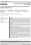 Cover page: An ultra‐long‐acting recombinant insulin for the treatment of diabetes mellitus in cats