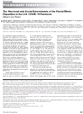 Cover page: The Structural and Social Determinants of the Racial/Ethnic Disparities in the U.S. COVID-19 Pandemic. What’s Our Role?