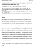 Cover page: Inhalation of primary motor vehicle emissions: Effects of urban population and land 
area