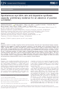 Cover page: Spontaneous eye blink rate and dopamine synthesis capacity: preliminary evidence for an absence of positive correlation