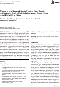 Cover page: Unable to be a Human Being in Front of Other People: A Qualitative Study of Self-Isolation Among People Living with HIV/AIDS in China