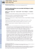 Cover page: Cytokine polymorphisms are associated with fatigue in adults living with HIV/AIDS