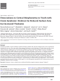 Cover page: Dissociations in Cortical Morphometry in Youth with Down Syndrome: Evidence for Reduced Surface Area but Increased Thickness