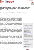 Cover page: Antibody Biomarkers Associated with Sterile Protection Induced by Controlled Human Malaria Infection under Chloroquine Prophylaxis