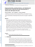 Cover page: Expressed emotion, emotional distress, and individual and familial history of affective disorder among parents of adolescents with bipolar disorder