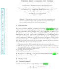 Cover page: Optimal Mass Transport over Bridges