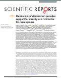 Cover page: Mendelian randomization provides support for obesity as a risk factor for meningioma