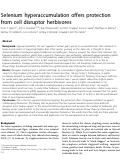 Cover page: Selenium hyperaccumulation offers protection from cell disruptor herbivores