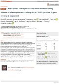 Cover page: Case Report: Therapeutic and immunomodulatory effects of plasmapheresis in long-haul COVID.