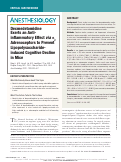 Cover page: Dexmedetomidine Exerts an Anti-inflammatory Effect via α2 Adrenoceptors to Prevent Lipopolysaccharide-induced Cognitive Decline in Mice.