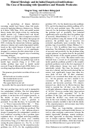 Cover page: Mental metalogic and its initial empirical justifications: The case of reasoning with quantifiers and monadic predicates