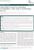 Cover page: Listen protect connect for traumatized schoolchildren: a pilot study of psychological first aid