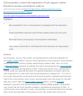 Cover page: Soil properties control decomposition of soil organic carbon: Results from data-assimilation analysis