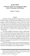 Cover page: Quiet Riot: A Framework for Prosecuting the Open Carry of Firearms At Elections