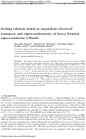 Cover page: Scaling relation found in anomalous electrical transport and superconductivity of heavy fermion superconductor URu2Si2