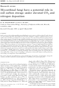 Cover page: Mycorrhizal fungi have a potential role in soil carbon storage under elevated CO2 and nitrogen deposition