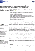 Cover page: Blood-Based Biomarker Analysis for Predicting Efficacy of Chemoradiotherapy and Durvalumab in Patients with Unresectable Stage III Non-Small Cell Lung Cancer.