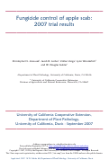 Cover page: Fungicide control of apple scab: 2007 trial results