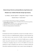 Cover page: Remote isotope detection and quantification using femtosecond filament-laser ablation molecular isotopic spectrometry