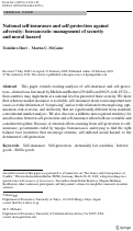 Cover page: National self-insurance and self-protection against adversity: bureaucratic management of security and moral hazard