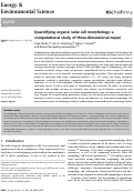 Cover page: Quantifying organic solar cell morphology: a computational study of three-dimensional maps