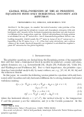 Cover page: Global Well‐Posedness of the Three‐Dimensional Primitive Equations with Only Horizontal Viscosity and Diffusion