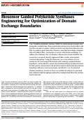 Cover page: Biosensor Guided Polyketide Synthases Engineering for Optimization of Domain Exchange Boundaries