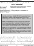 Cover page: Multidimensional Attitudes of Emergency Medicine Residents Toward Older Adults