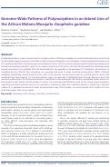 Cover page: Genome-Wide Patterns of Polymorphism in an Inbred Line of the African Malaria Mosquito Anopheles gambiae