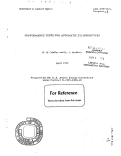 Cover page: PERFORMANCE TESTS FOR AUTOMATIC ELLIPSOMETERS