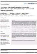 Cover page: The impact of daytime transoral neuromuscular stimulation on upper airway physiology – A mechanistic clinical investigation