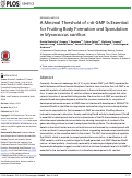 Cover page: A Minimal Threshold of c-di-GMP Is Essential for Fruiting Body Formation and Sporulation in Myxococcus xanthus