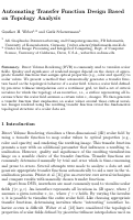 Cover page: Automating Transfer Function Design Based on Topology Analysis