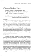 Cover page: Efficacy of Federal Data: Revised Office of Management and Budget Standard for Native Hawaiian and Other Pacific Islanders Examined