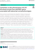 Cover page: Systematic ocular phenotyping of 8,707 knockout mouse lines identifies genes associated with abnormal corneal phenotypes