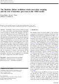 Cover page: The Madden–Julian oscillation wind-convection coupling and the role of moisture processes in the MM5 model