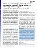 Cover page: Invasive breast cancer reprograms early myeloid differentiation in the bone marrow to generate immunosuppressive neutrophils