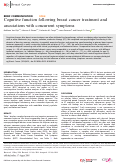 Cover page: Cognitive function following breast cancer treatment and associations with concurrent symptoms