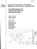 Cover page: Strong WW scattering at the end of the 90's: Theory and experimental prospects