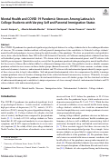 Cover page: Mental Health and COVID-19 Pandemic Stressors Among Latina/o/x College Students with Varying Self and Parental Immigration Status.