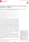 Cover page: The Absence of DHHC3 Affects Primary and Latent Herpes Simplex Virus 1 Infection