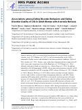 Cover page: Associations among eating disorder behaviors and eating disorder quality of life in adult women with anorexia nervosa